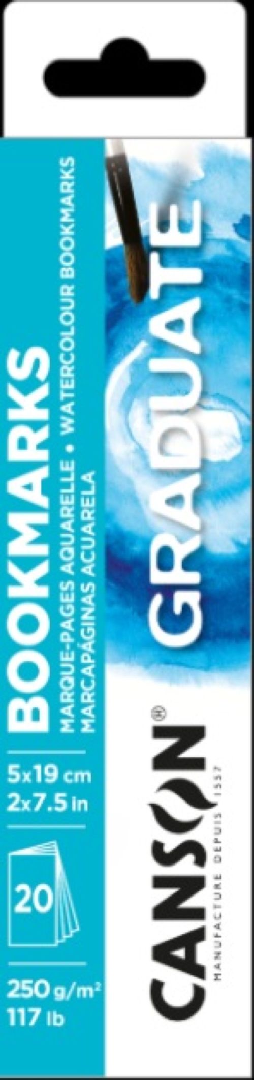 C/20 MARCAPAGINAS 5X19 CANSON GRADUATE ACUARELA FINO 25OG.