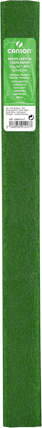 PACK/10 ROULER CONTINUO PAPIER CRESPON 50X250CM VERT HELECHO