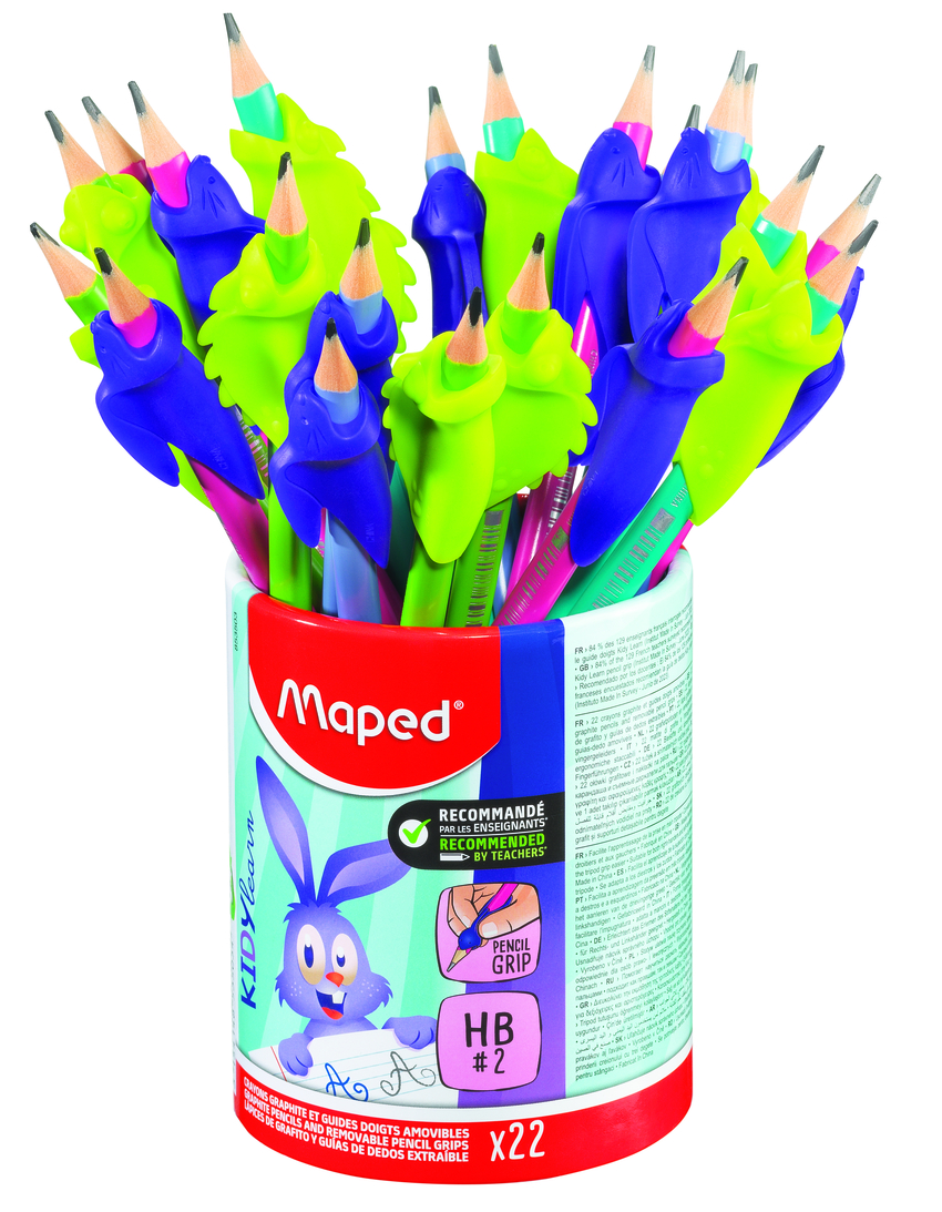 FRASCO 20 LAPIS GRAFITO HB COM BORRACHA + ADAPTADOR KIDY LEARN