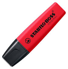 C/10 REAL RED FLUORESCENT MARKERS STABILO BOSS 70/48