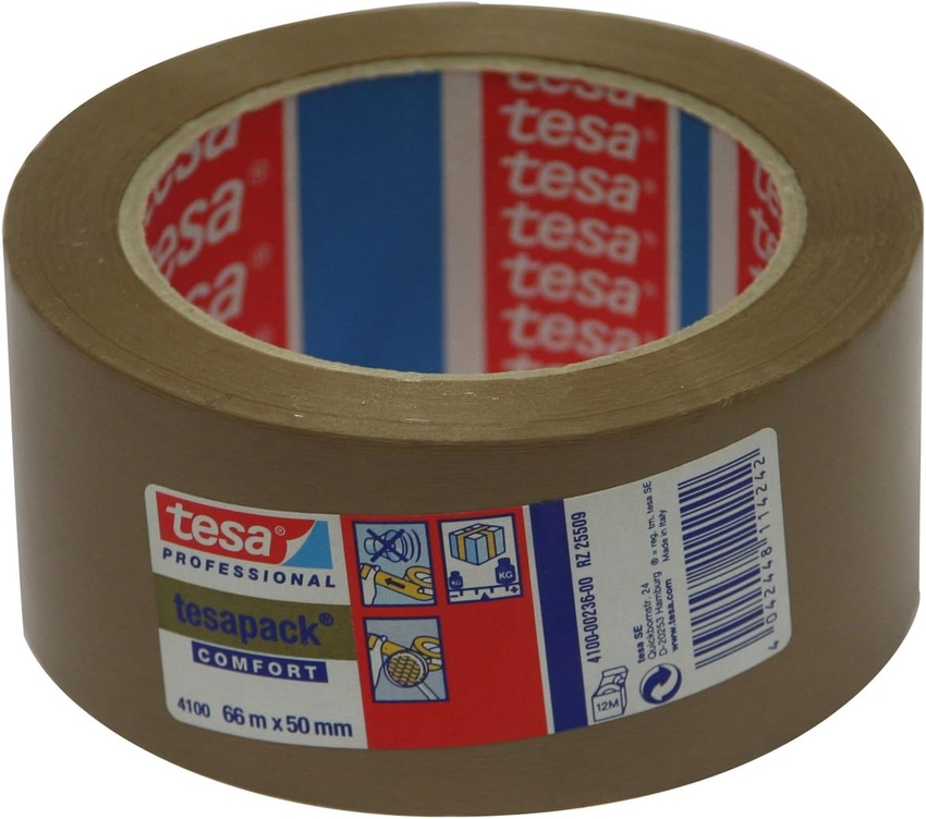 PACK 6 ROTLLOS CINTA EMBALAJE PVC HABANA RUGOSO 4100 66MX50