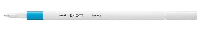 C/10 UNI EMOTT MARKER FINE TIP 0.4MM BLUE COLOR CL N�8