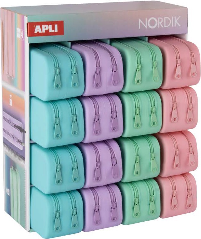 EXP 16 PORTATODOS SILICONA DOBLES NORDIK COLORS PASTEL
