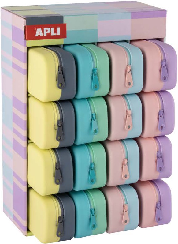 EXP 16 PORTATODOS SILICONA BICOLOR NORDIK COLORS PASTEL