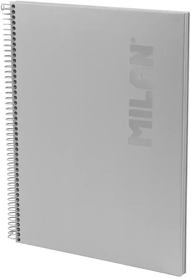 A4 Spiral Notebook, Hardcover, Grid, 80 Sheets, 95gsm, Shadow Grey