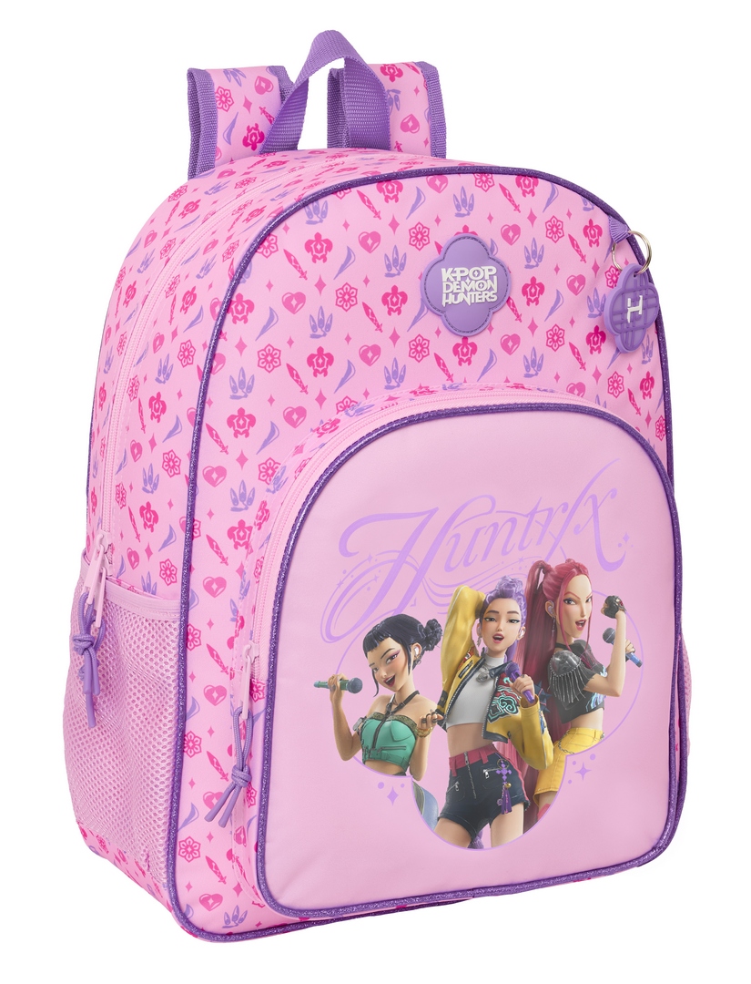 Safta K-POP Demon Hunters STAGE - Mochila Escolar Niño, Adaptable a Carro, 33x14x42 cm