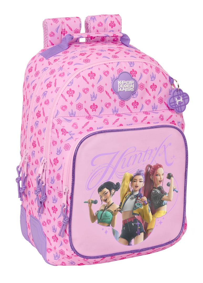 MOCHILA DOBLE ADAPTABLE CARRO K-POP Demon Hunters STAGE 32x42x15cm