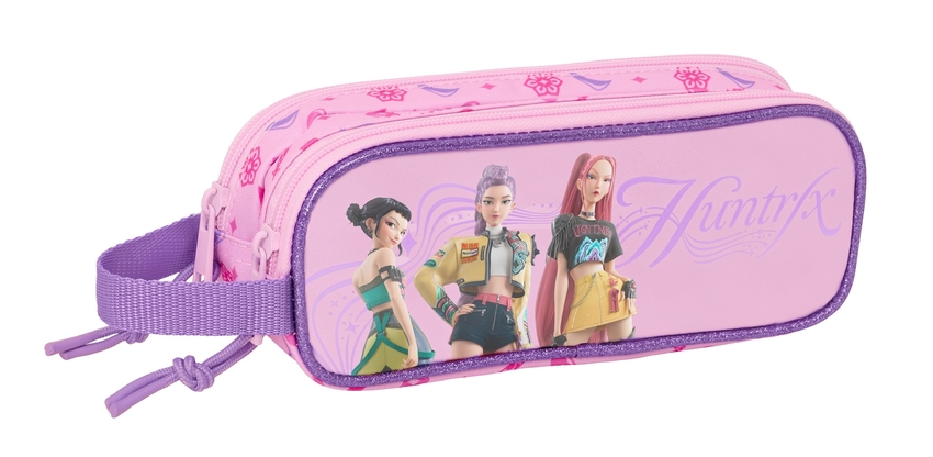 Safta K-POP Demon Hunters STAGE - Portatodo Doble Niño, Estuche Infantil, Estuche Niño, 21x6x8 cm