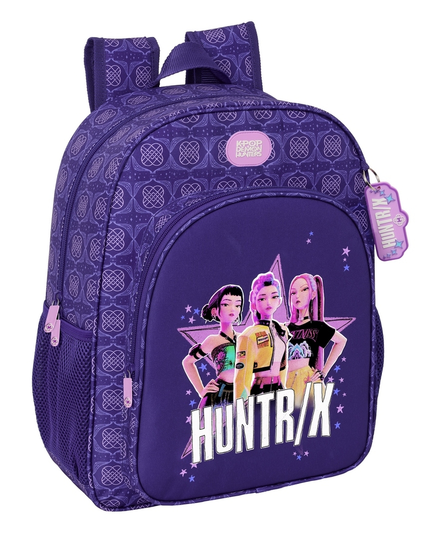 MOCHILA JUNIOR ADAPTABLE CARRO K-POP Demon Hunters FIGHTERS 32x38x12cm