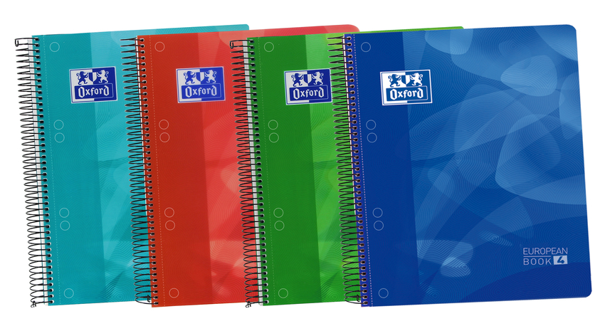 Paq/5 cuaderno espiral europeanbook5 a4 120h 90g cuadricula 5x5 microperforado 