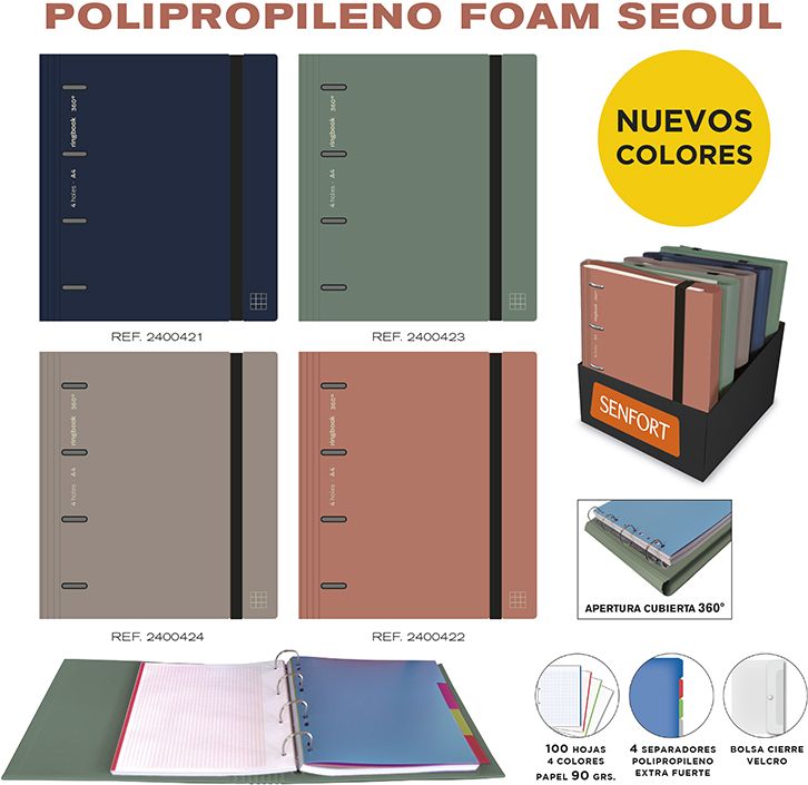 C/4 CARPEBLOC RINGBOOK FOAM A4 ARGOLAS 35MM SEOUL SORTIDO