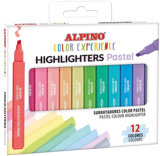 �TUI 12 MARQUEURS FLUORESCENTES COULEURS PASTEL