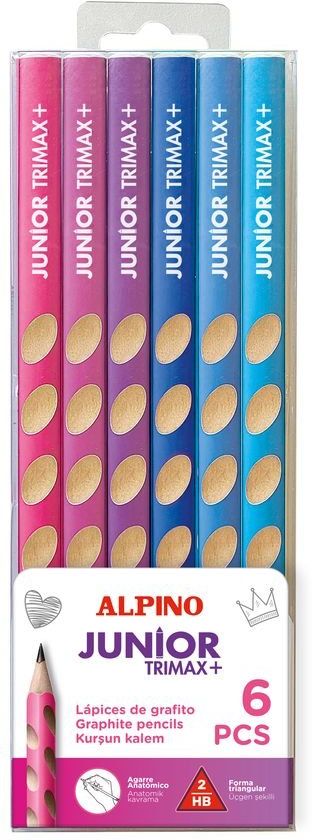 �TUI 6 CRAYONS ALPINO JUNIOR TRIMAX + CHIC COLORS HB