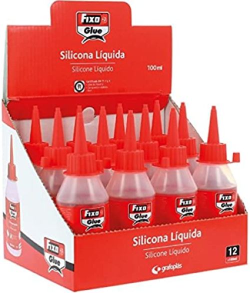 C/12 FRASCO COLA DE SILICONE LIQUIDA 100ML FIXO