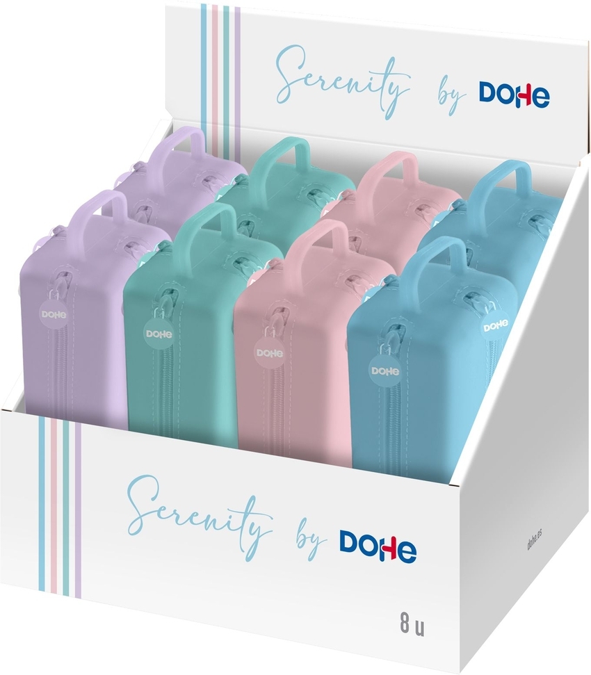 EXP 8 PORTATODOS SILICONA 4 CREMALLERES COLORS PASTEL SURT