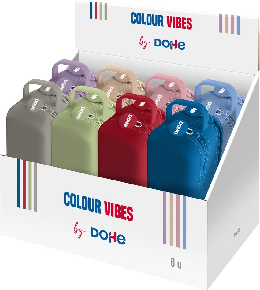 EXP 8 PORTATODOS SILICONA 2 CREMALLERES COLORS ASSORTIMENT