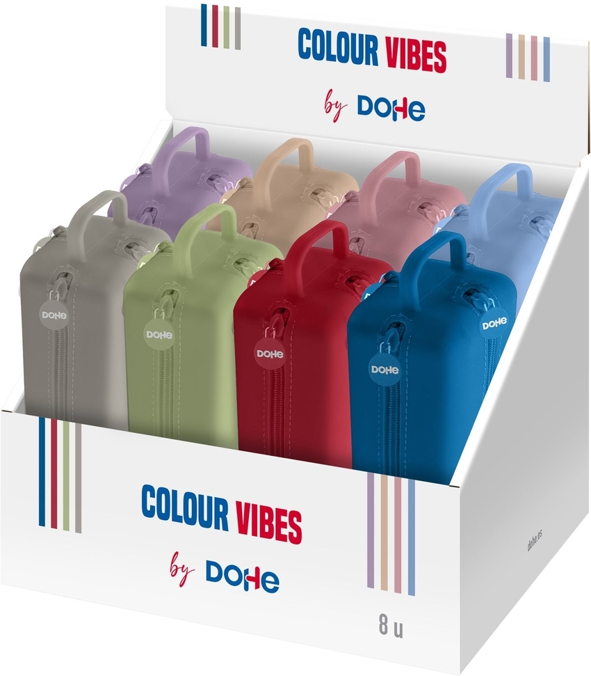 EXP 8 PORTATODOS SILICONA 4 CREMALLERES COLORS ASSORTITS
