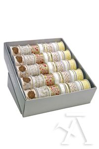 EXP 40 ROLLOS CINTAS NAVIDAD CHRISTMAS IVORY