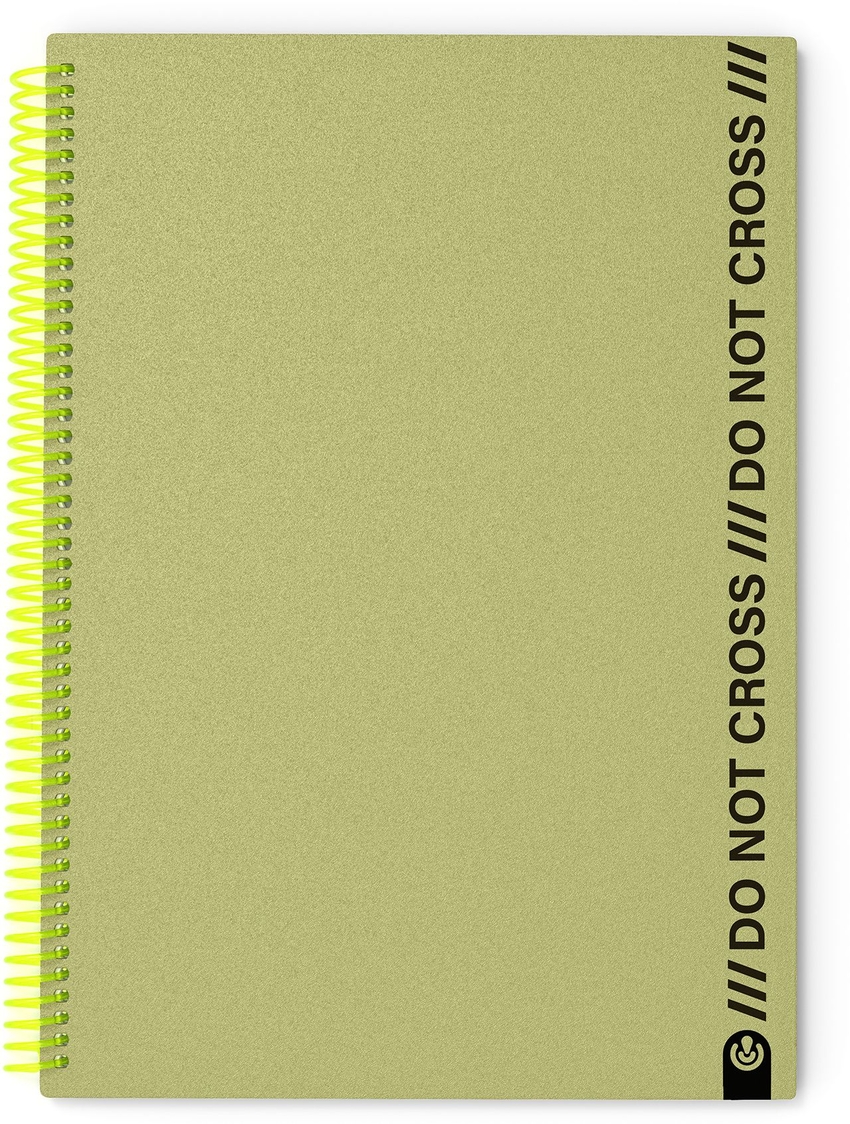 A4 Spiral Notebook, Non-Cross, 100 Sheets, Army Green Grid