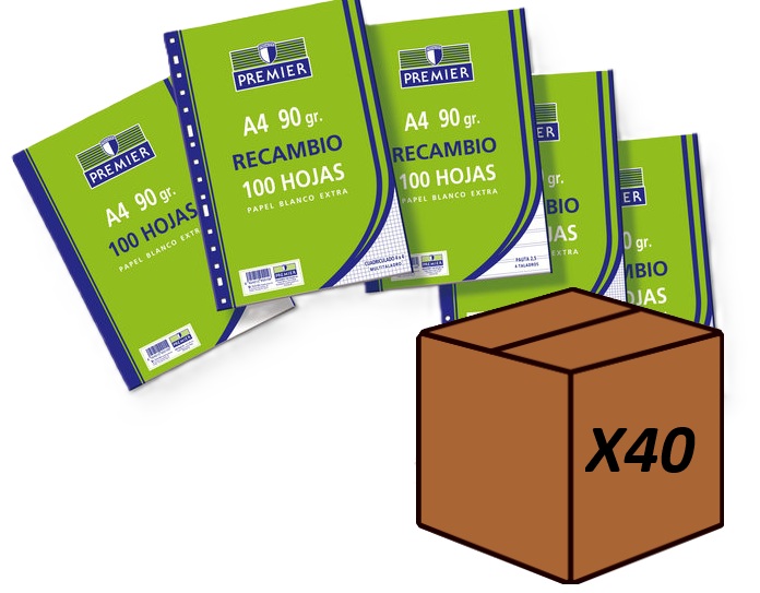 (PACK 40U) A4 REFILL 100H 4 HOLES 90G SQUARE 4X4 C/M PRE