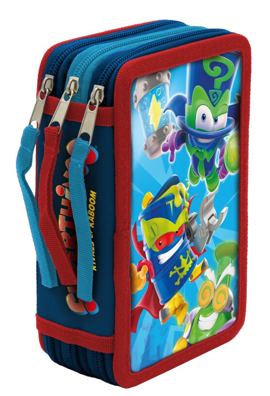 PLUMIER 3 PISOS CON MATERIAL ESCOLAR SUPERTHINGS