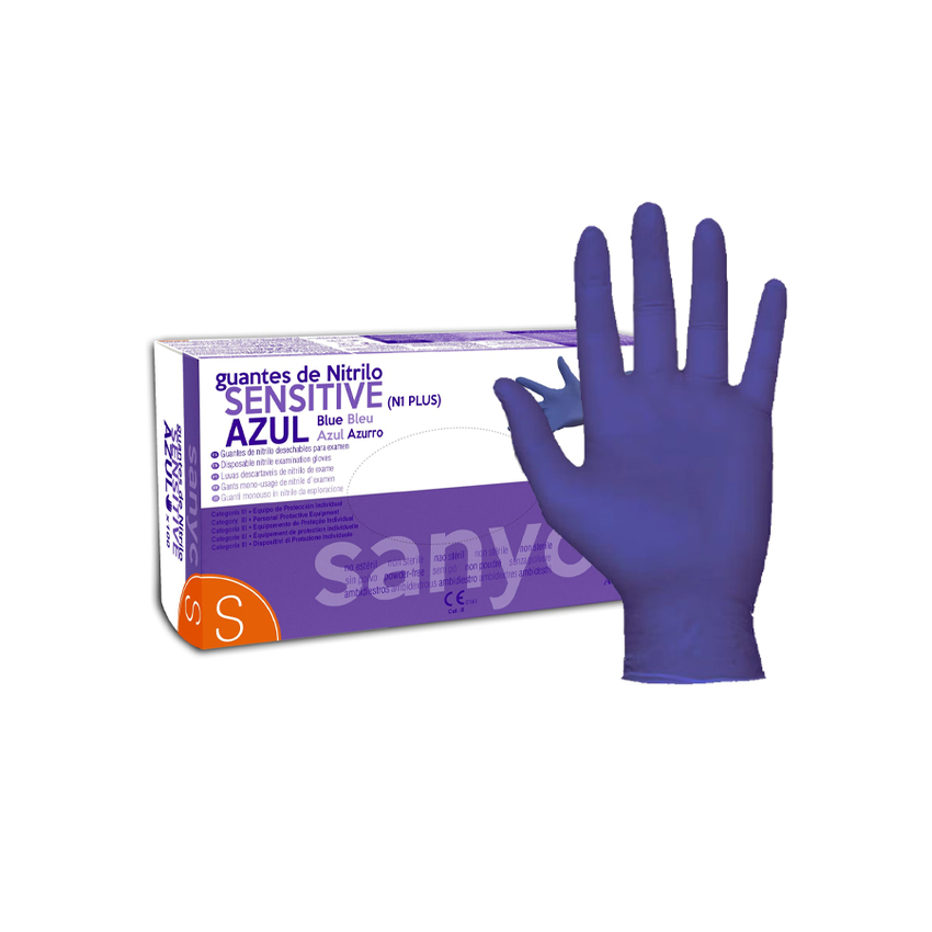 C/100 GUANTS NITRILO DERMOLITE BLAU TALLA S