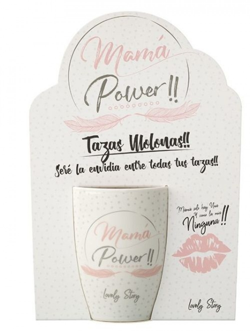 TAZA INDIVIDUAL CERAMICA DECORADA MAMA POWER