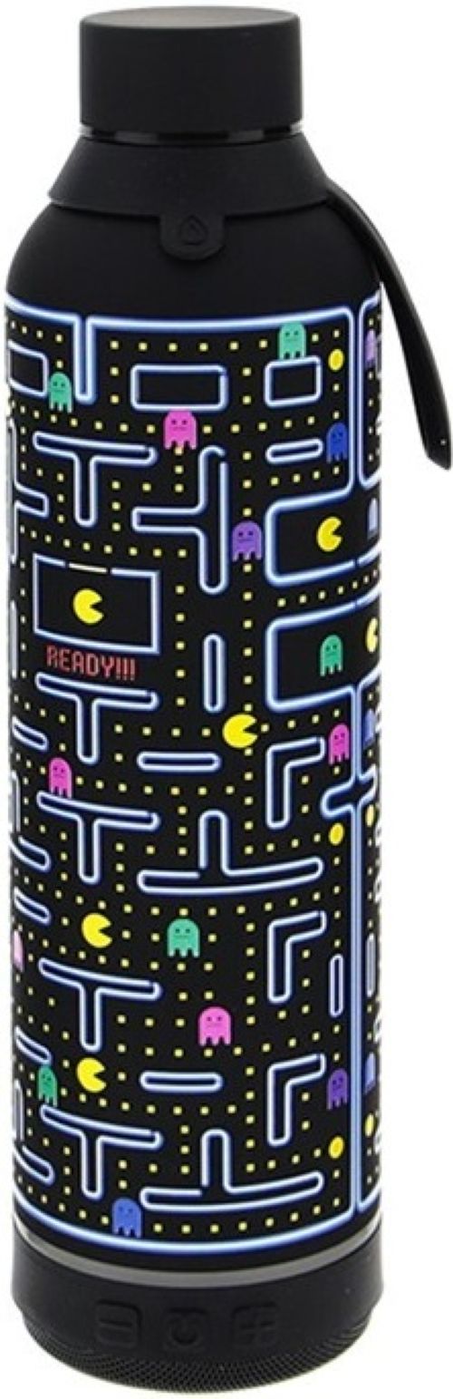 GARRAFA 600ML COM ALTAVOZ BLACK GAMER PACMAN