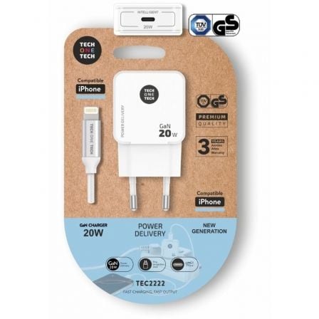 GAN 20W White Ultra Fast Charger with Apple Cable