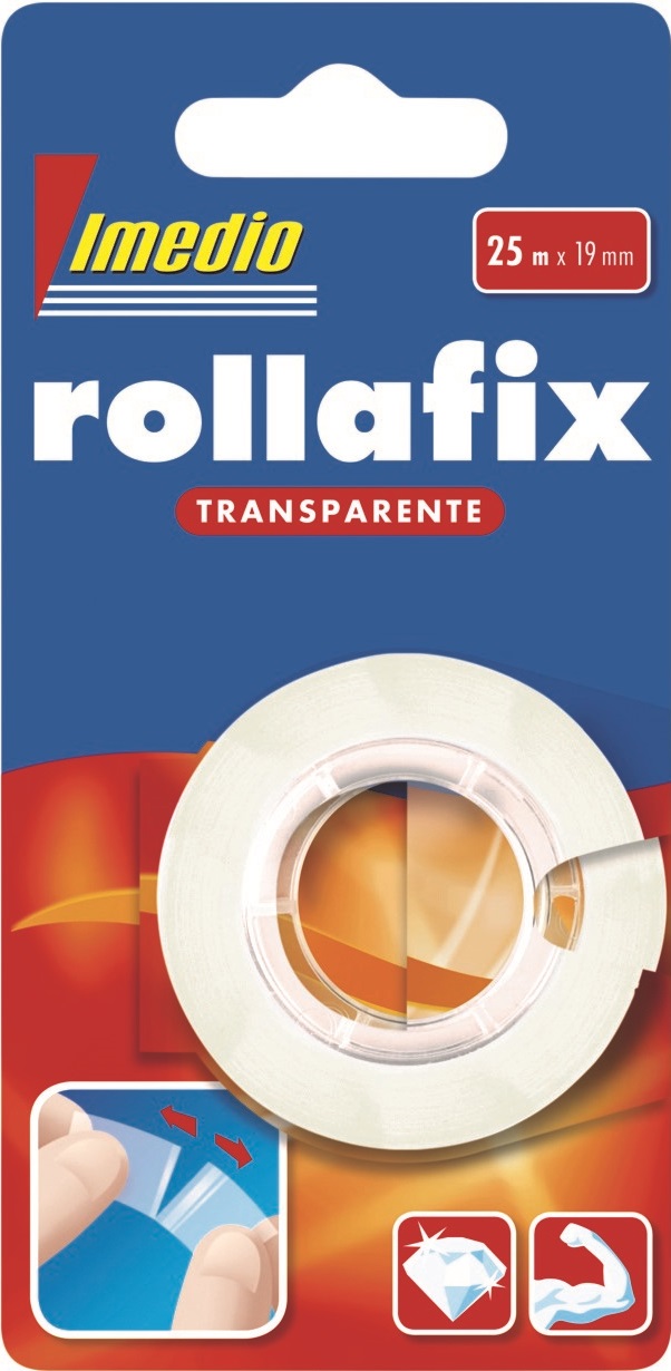 CINTA ADHESIVA ROLLAFIX TRANSPARENTE 19MMX25M