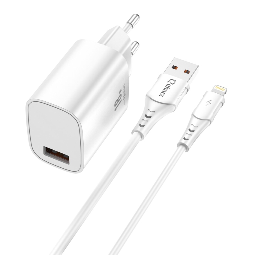 Kit Cargador Qcharx Artemisia 3A 18W + Cable Usb Lightning