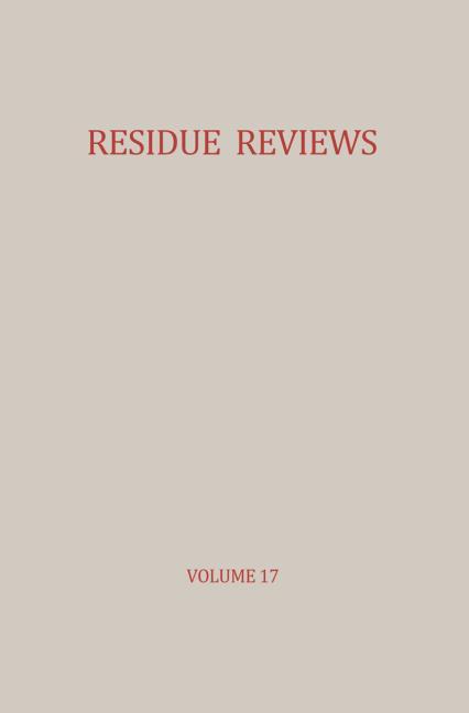 Residue Reviews / R�ckstands-Berichte