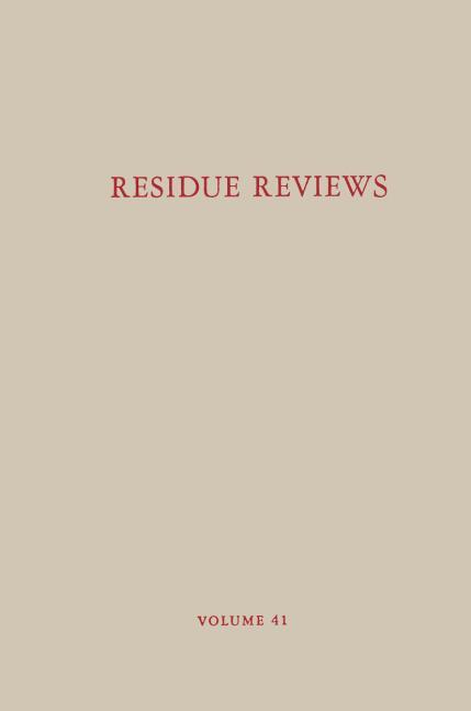 Residue Reviews / R�ckstands-Berichte