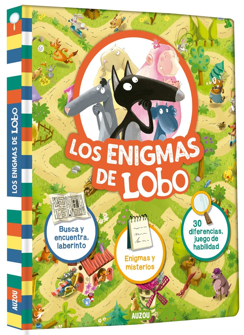 Los enigmas de Lobo. Busca y encuentra y laberinto. Enigmas y misterios. 30 diferencias y juego de habilidad.