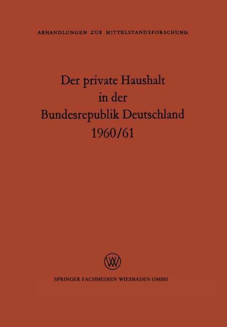 Der private Haushalt in der Bundesrepublik Deutschland 1960/61