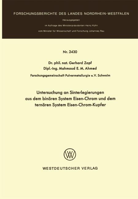 Untersuchung an Sinterlegierungen aus dem bin�ren System Eisen-Chrom und dem tern�ren System Eisen-Chrom-Kupfer
