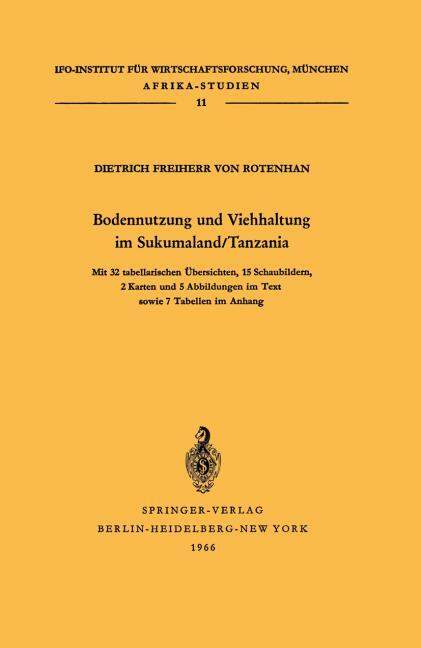 BODENNUTZUNG UND VIEHHALTUNG IM SUKUMALAND/TANZANIA