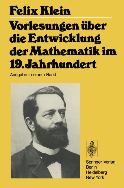 VORLESUNGEN �BER DIE ENTWICKLUNG DER MATHEMATIK IM 19. JAHRHUNDERT