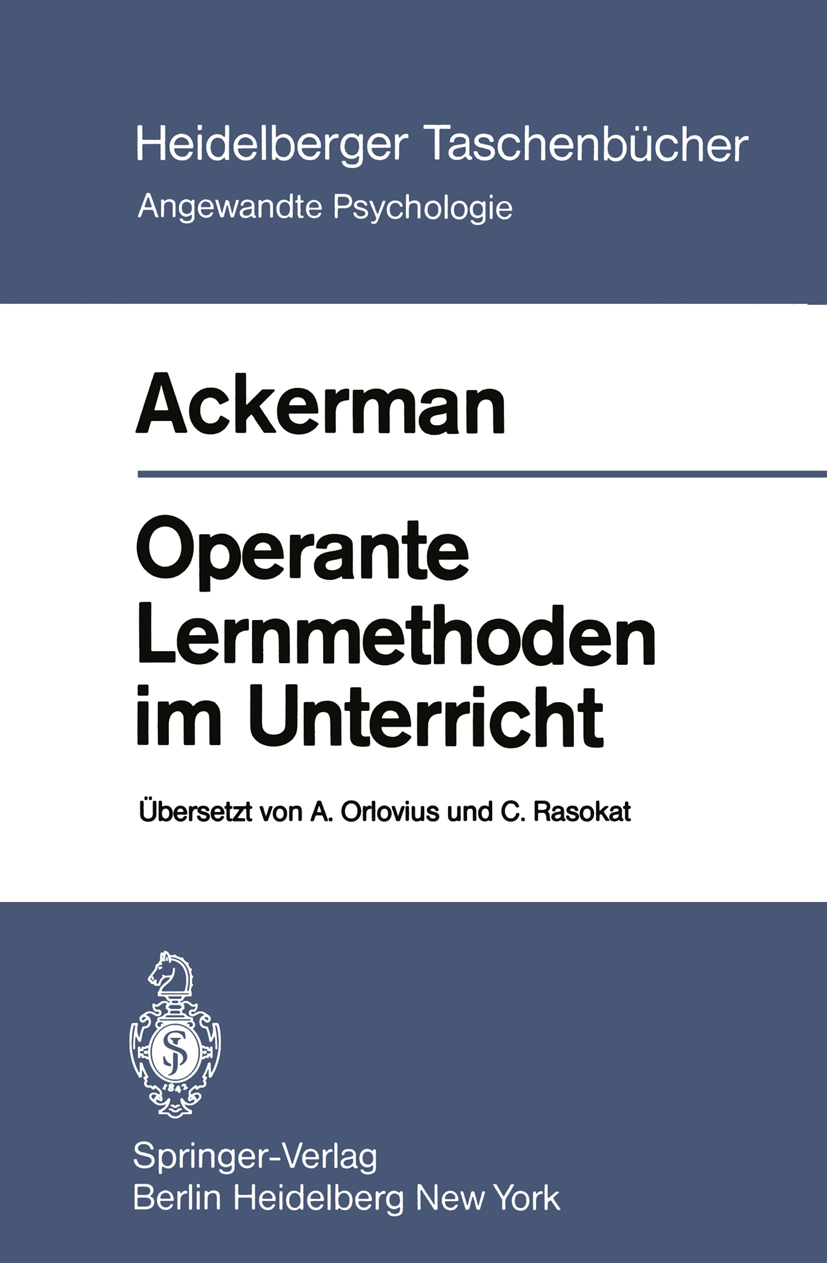 OPERANTE LERNMETHODEN IM UNTERRICHT