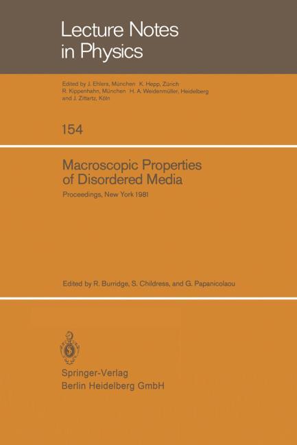 MACROSCOPIC PROPERTIES OF DISORDERED MEDIA