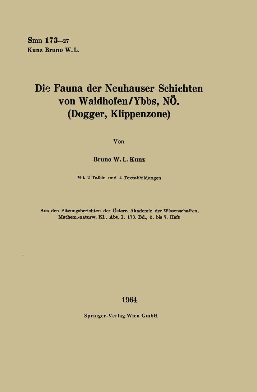 Die Fauna der Neuhauser Schichten von Waidhofen/Ybbs, N�. (Dogger, Klippenzone)
