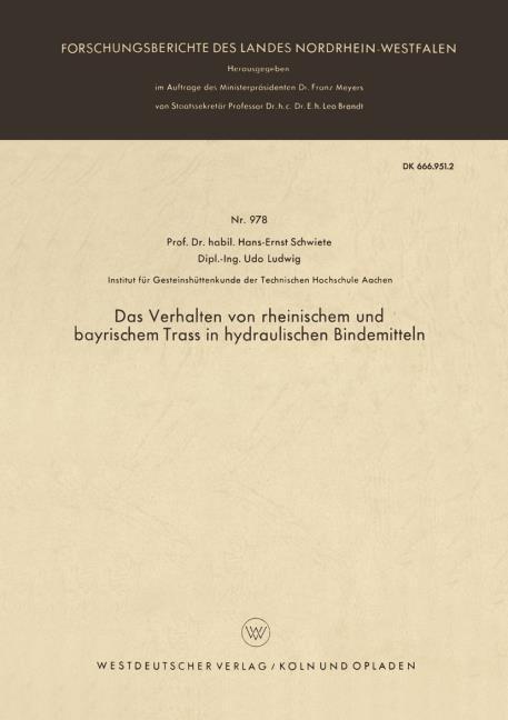 Das Verhalten von rheinischem und bayrischem Trass in hydraulischen Bindemitteln