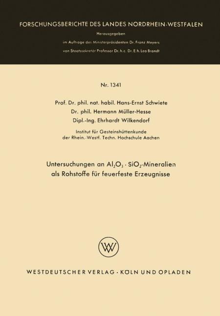 Untersuchungen an Al2O3 � SiO2-Mineralien als Rohstoffe f�r feuerfeste Erzeugnisse