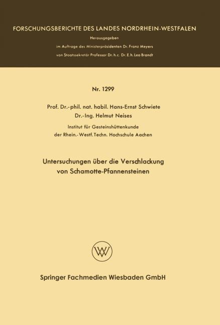 Untersuchungen �ber die Verschlackung von Schamotte-Pfannensteinen