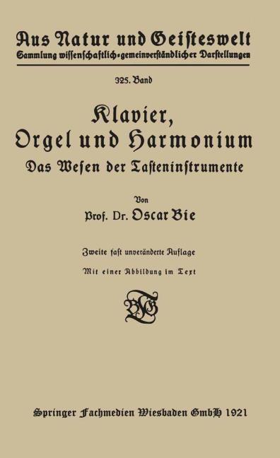 Klavier, Orgel und Harmonium