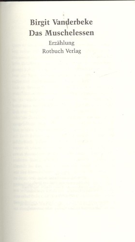 Das Muschelessen - Vanderbeke, Birgit                                Rotbuch