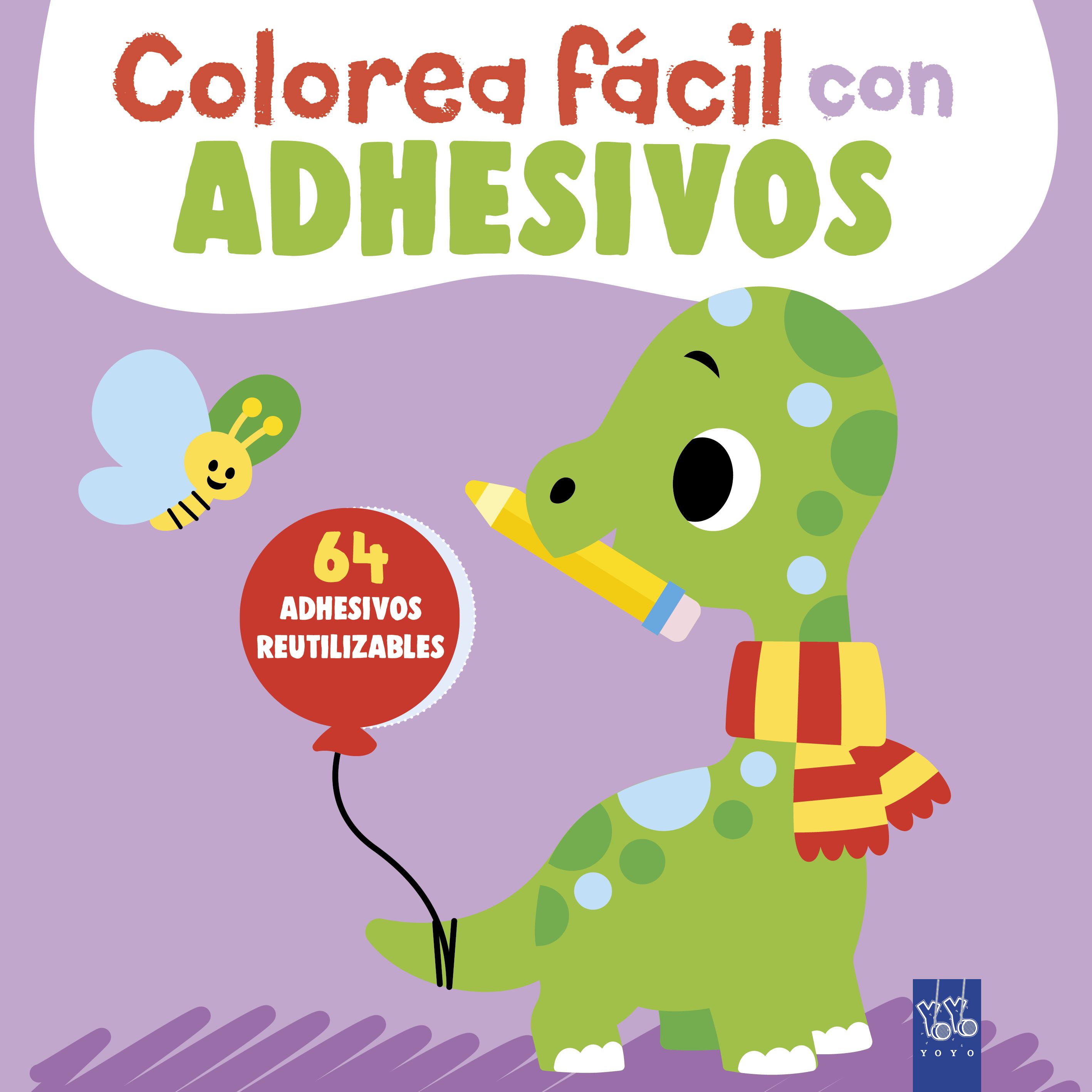 Colorea f�cil con adhesivos. Dinosaurio