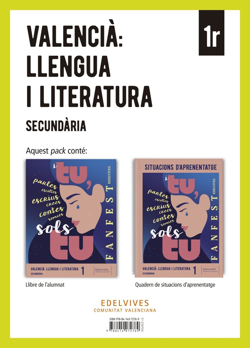 Projecte: FanFest. Valenci� : Llengua i Literatura 1 Secund�ria. Llibre de l'alumnat + Quadern