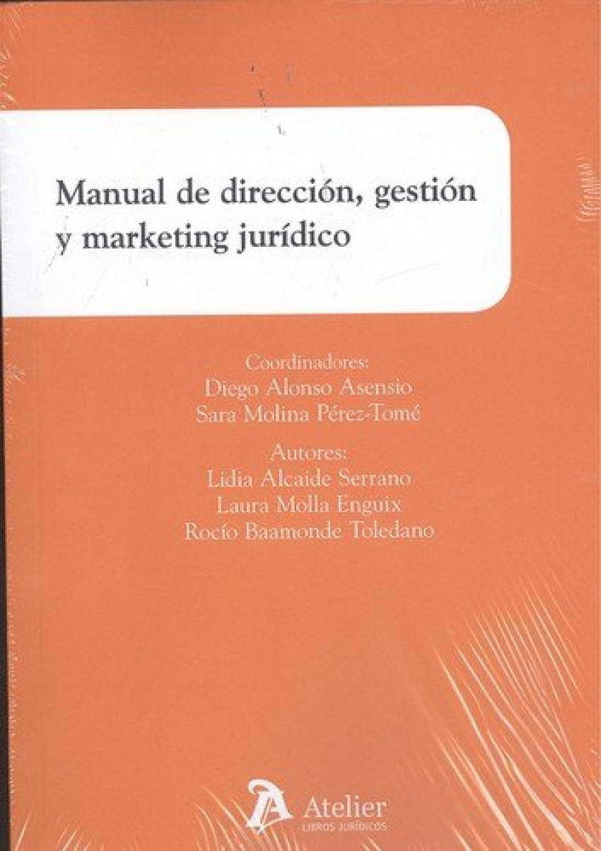 Manual de dirección, gestión y marketing jurídico - Alonso Asensio, D./Molina Perez-tome, S.