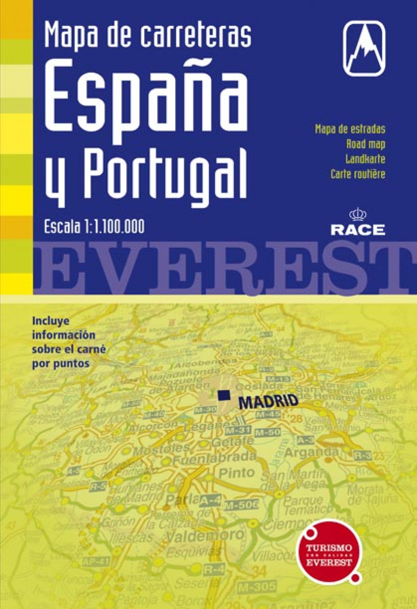 Mapa de carreteras España- Portugal - Vv.Aa